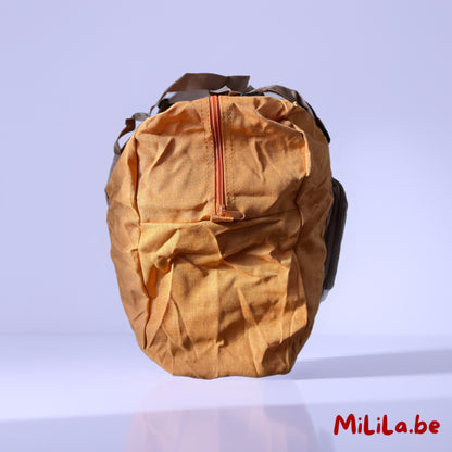 Detail van waterdicht Oxford-materiaal van de reistas