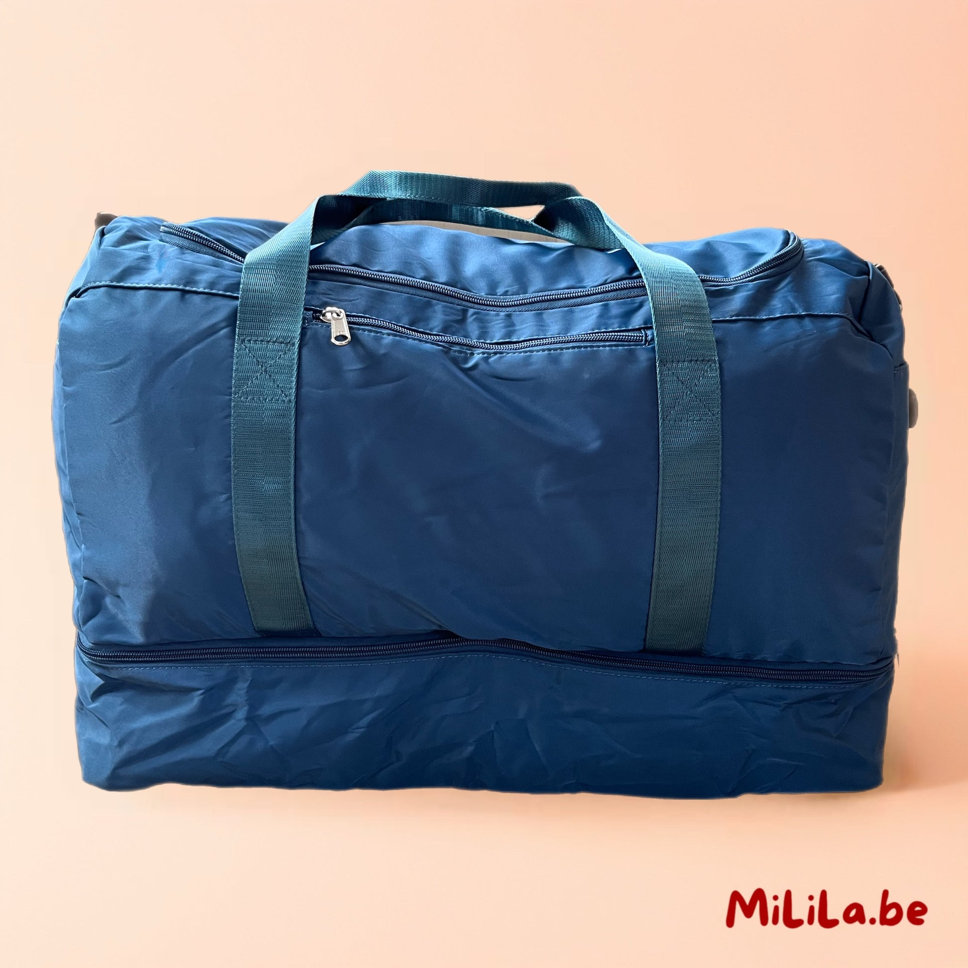 Waterdichte handbagage weekendtas van MiLiLa met stevige stof en ritsen, ideaal voor reizen.