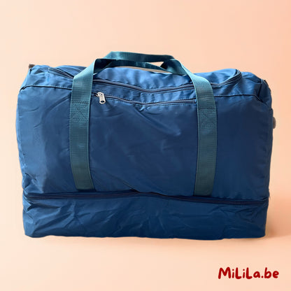 Waterdichte handbagage weekendtas van MiLiLa met stevige stof en ritsen, ideaal voor reizen.