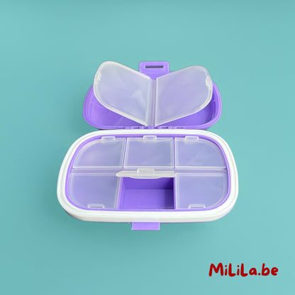 Detailfoto van de afgesloten vakjes en indeling